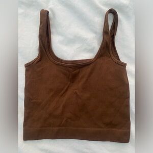 Brown Nylon Top Size M